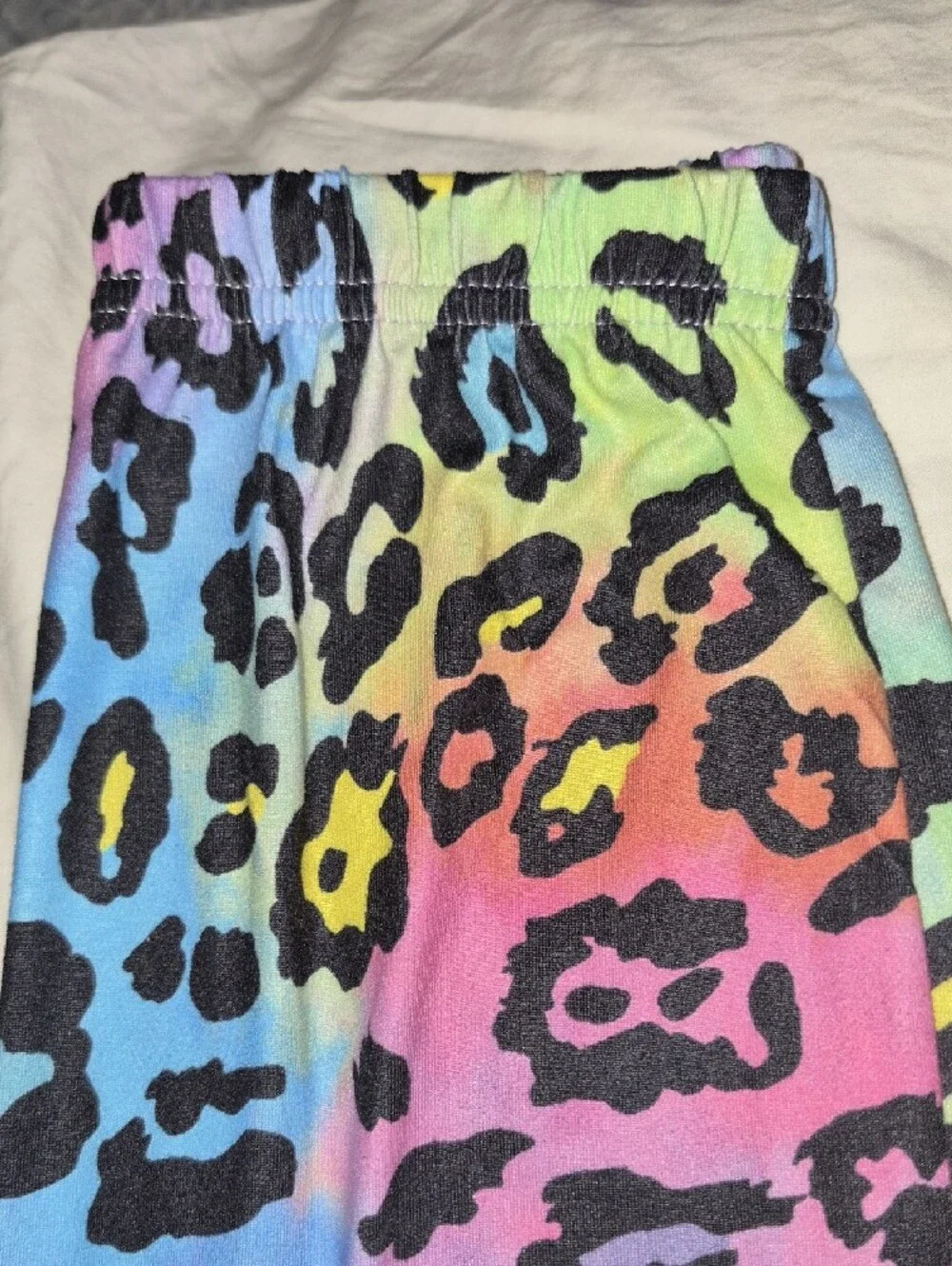 SHEIN Rainbow Leopard Print Kids Leggings - Pink, Purple, Blue, Yellow, Green